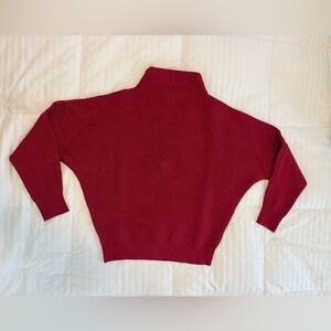 Elegant Shimmer Red Women's Mock Neck Sweater